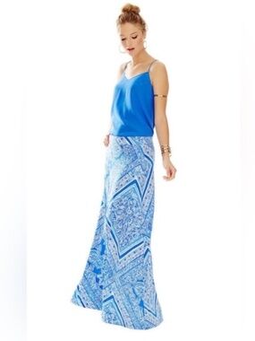 Lilly Pulitzer Blue and White Maxi Skirt